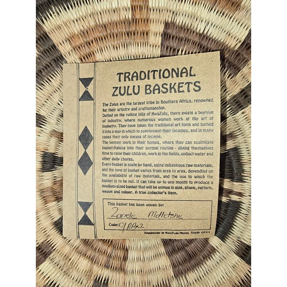 Monumental Zulu Basket Trio –  Vintage Handwoven Signed Documented, Large